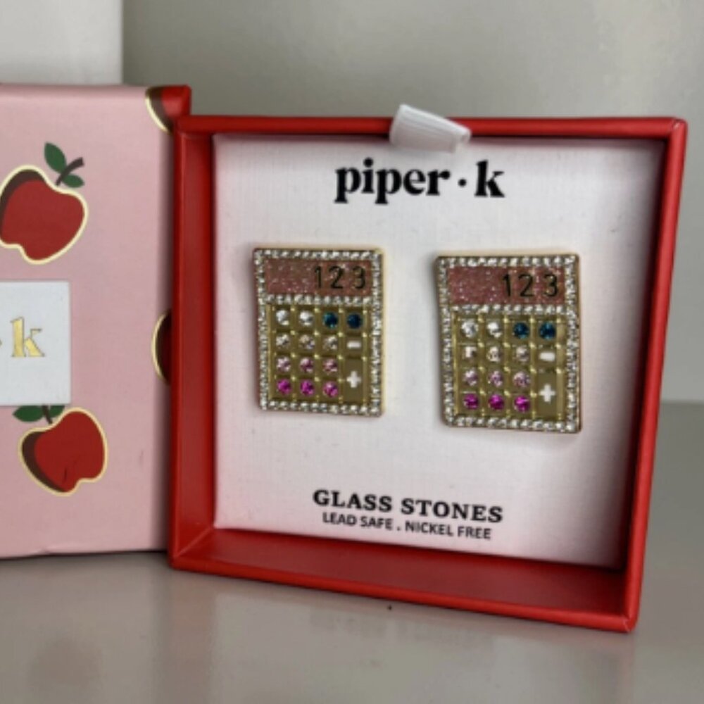 Piper K “Count on Sparkle!” Calculator Earrings